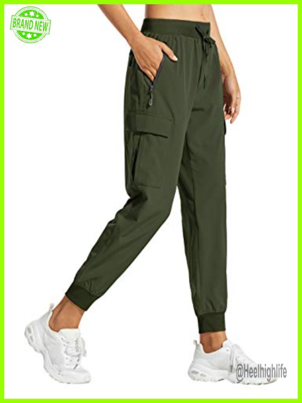Quick Dry Hiking Cargo Pants with UPF 50+ Water Resistant Zipper Pockets Joggers